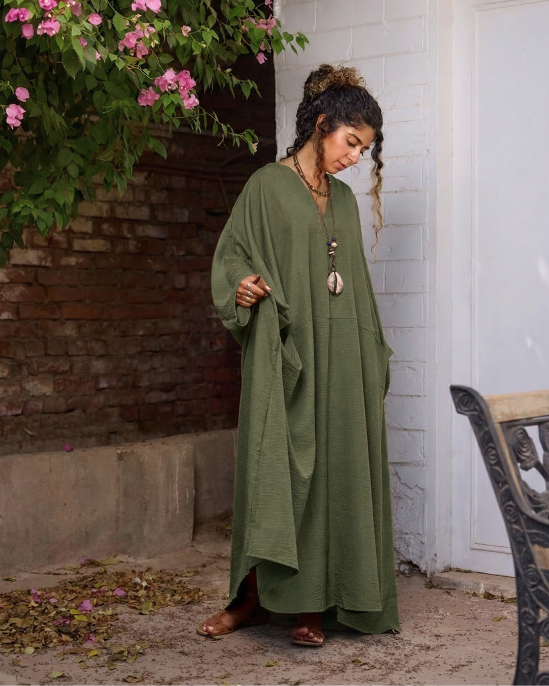 Oasis Kaftan | Moss Green